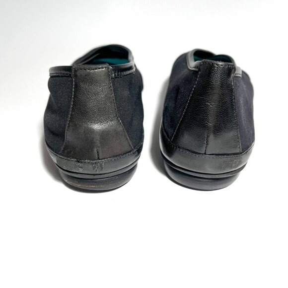 Thierry Rabotin Made in Italy Slip On Flats in Black Stretch Fabric Leather - Picture 10 of 10